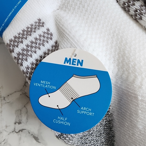 Columbia Men's Athletic Low Cut Socks - Gray and White - Picture 2 of 5